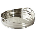 Elegance Stainless Steel Collection 15" Round Crackle Textured Serving Tray